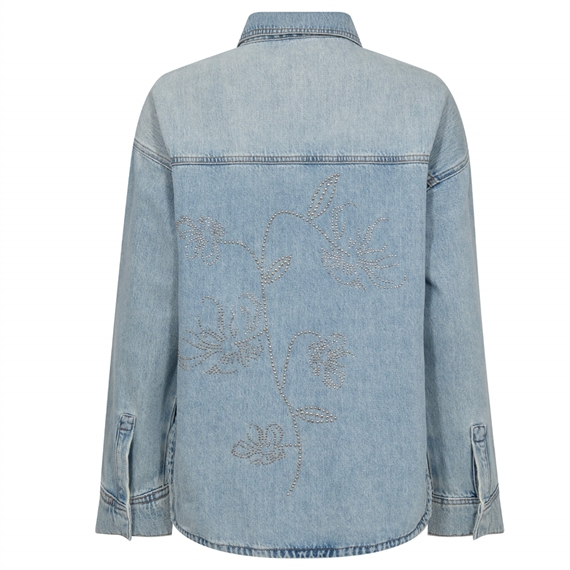 Mos Mosh Emm Flower Skjorte, Light Blue 